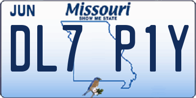 MO license plate DL7P1Y