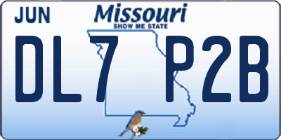 MO license plate DL7P2B