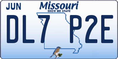 MO license plate DL7P2E