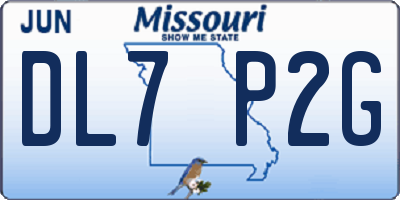 MO license plate DL7P2G