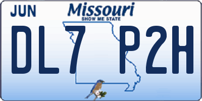 MO license plate DL7P2H