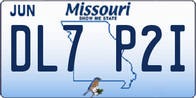 MO license plate DL7P2I