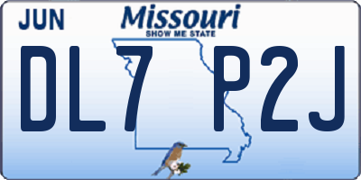 MO license plate DL7P2J