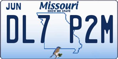 MO license plate DL7P2M