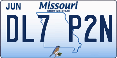 MO license plate DL7P2N
