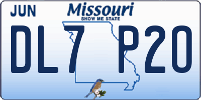 MO license plate DL7P2O