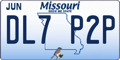 MO license plate DL7P2P