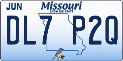 MO license plate DL7P2Q