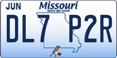 MO license plate DL7P2R