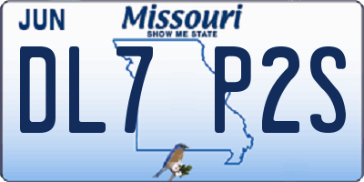 MO license plate DL7P2S