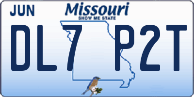 MO license plate DL7P2T