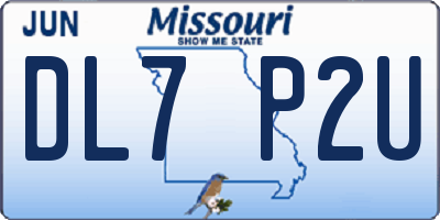 MO license plate DL7P2U