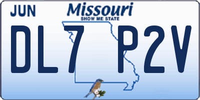 MO license plate DL7P2V