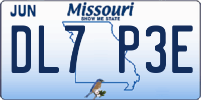MO license plate DL7P3E