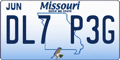 MO license plate DL7P3G