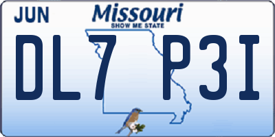 MO license plate DL7P3I