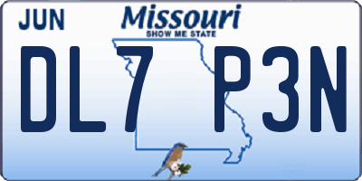 MO license plate DL7P3N
