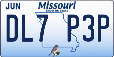 MO license plate DL7P3P