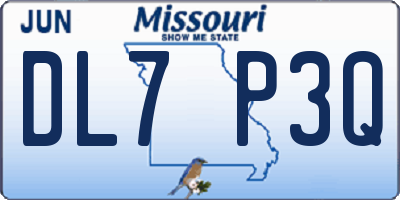 MO license plate DL7P3Q