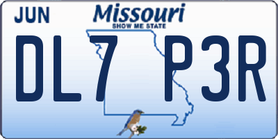 MO license plate DL7P3R
