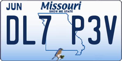 MO license plate DL7P3V