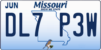 MO license plate DL7P3W