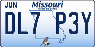 MO license plate DL7P3Y