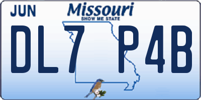 MO license plate DL7P4B
