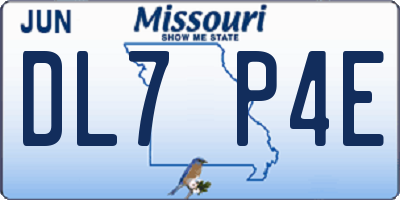 MO license plate DL7P4E