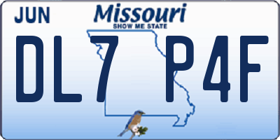 MO license plate DL7P4F