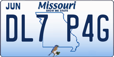 MO license plate DL7P4G