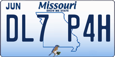 MO license plate DL7P4H