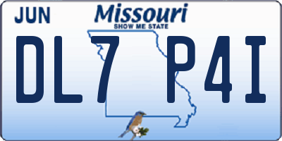 MO license plate DL7P4I