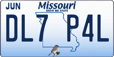 MO license plate DL7P4L