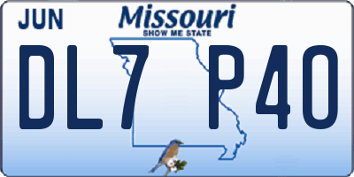 MO license plate DL7P4O