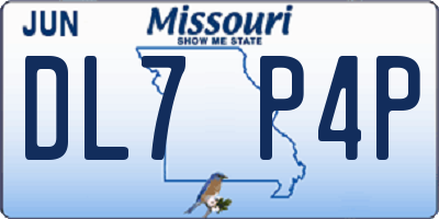 MO license plate DL7P4P