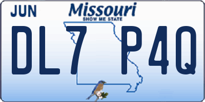 MO license plate DL7P4Q