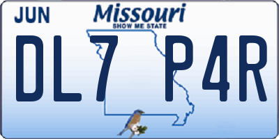 MO license plate DL7P4R