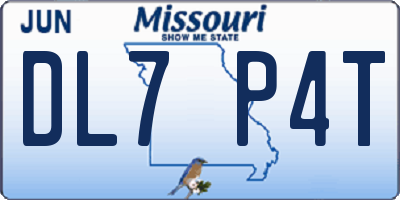 MO license plate DL7P4T