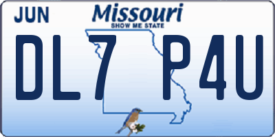 MO license plate DL7P4U