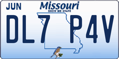 MO license plate DL7P4V