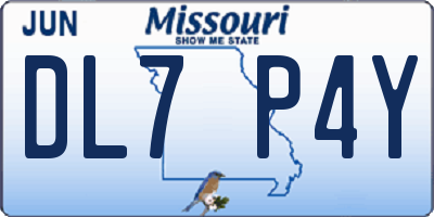 MO license plate DL7P4Y