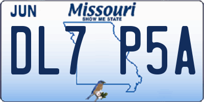 MO license plate DL7P5A