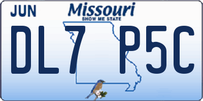 MO license plate DL7P5C