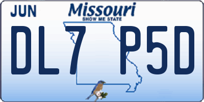 MO license plate DL7P5D