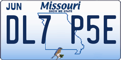 MO license plate DL7P5E