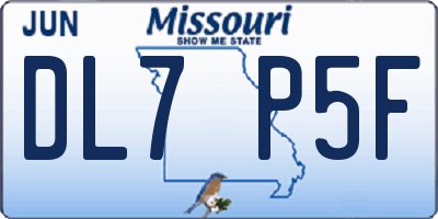MO license plate DL7P5F