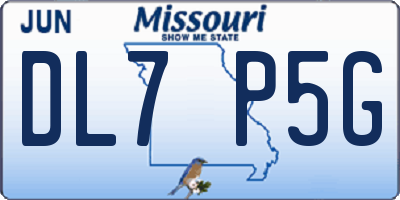 MO license plate DL7P5G