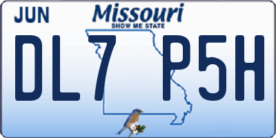 MO license plate DL7P5H