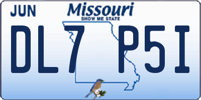 MO license plate DL7P5I